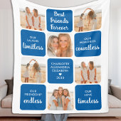 Best Friends Forever Custom 6 Foto Collage Blue Fleecedecke