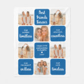 Best Friends Forever Custom 6 Foto Collage Blue Fleecedecke (Vorderseite)