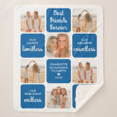 Best Friends Forever Custom 6 Foto Collage Blue Sherpadecke (Vorderseite)