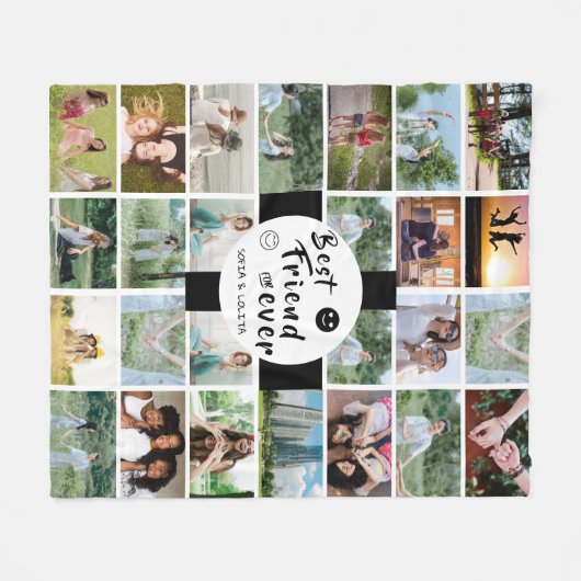Best Friends Forever Custom Fleece Blanket - 26pic (Vorderseite (Horizontal))