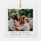 Best Friends Forever Custom Foto Personalisiert Keramikornament (Rückseite)