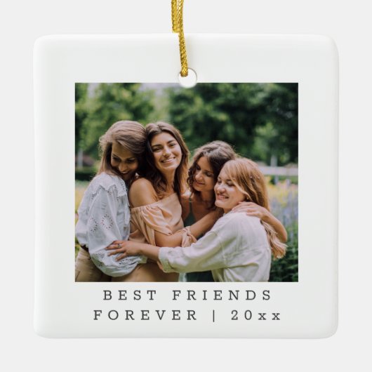 Best Friends Forever Custom Foto Personalisiert Keramikornament (Vorderseite)