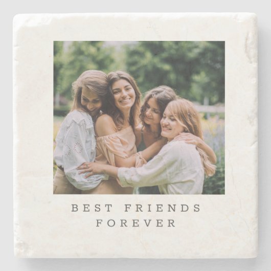 Best Friends Forever Custom Foto Personalisiert   Steinuntersetzer (Vorderseite)