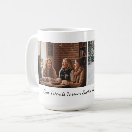 Best Friends Forever Custom Photo Personalized Cof Kaffeetasse (Vorderseite Links)