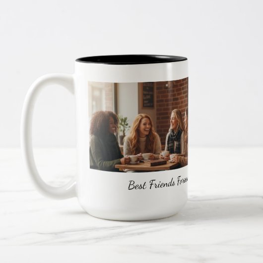 Best Friends Forever Custom Photo Personalized Cof Zweifarbige Tasse (Links)