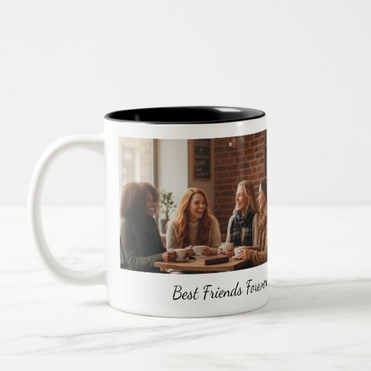 Best Friends Forever Custom Photo Personalized Cof Zweifarbige Tasse (Links)