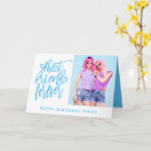 Best Friends Forever Foto Blau glücklich Geburtsta Karte (Gelbe Blume)