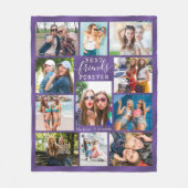 BEST FRIENDS FOREVER Foto Collage Lila Ombre Fleecedecke (Vorderseite)