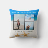 Best Friends Forever Foto Collage Starfish Beach Kissen (Rückseite)