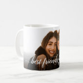 Best Friends Forever Foto Elegante Modernes Skript Kaffeetasse (Vorderseite Links)