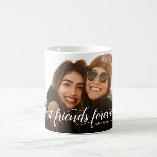 Best Friends Forever Foto Elegante Modernes Skript Kaffeetasse (Mittel)