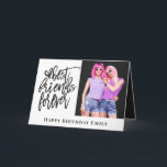 Best Friends Forever Foto Gray glücklich Geburtsta Karte<br><div class="desc">Best Friends Forever Foto Dunkelgrau glücklich Geburtstag Speziell für Ihre Bestie am Geburtstag. Fügen Sie einfach Ihr eigenes Lieblings-Foto von Ihnen und personalisieren Sie Ihren Gruß unten und innen.</div>