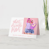 Best Friends Forever Foto Pink glücklich Geburtsta Karte (Vorderseite)