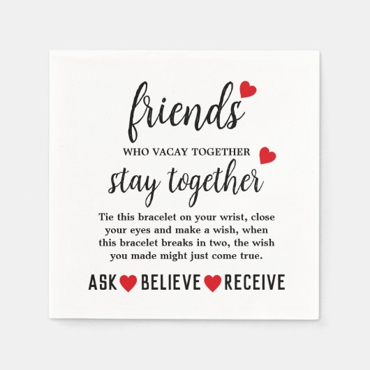 Best Friends Forever Friendship Day Serviette (Vorderseite)