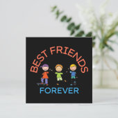 BEST FRIENDS FOREVER, FRIENDSHIP, FRIEND DAY EINLADUNG (Stehend Vorderseite)