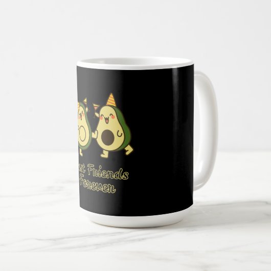 BEST FRIENDS FOREVER, FUNNY AVOCADO, FRIENDS DAY KAFFEETASSE (VorderseiteRechts)
