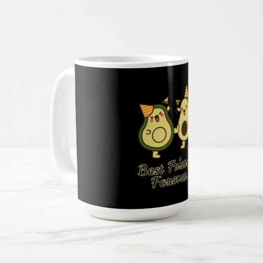 BEST FRIENDS FOREVER, FUNNY AVOCADO, FRIENDS DAY KAFFEETASSE (Vorderseite Links)