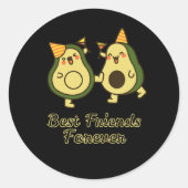 BEST FRIENDS FOREVER, FUNNY AVOCADO, FRIENDS DAY RUNDER AUFKLEBER (Vorderseite)