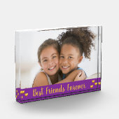 Best Friends Forever Gold Hearts Script Lila Fotoblock (Links)