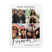 Best Friends Forever Photo Collage Heart Script Magnet (Vertikal)