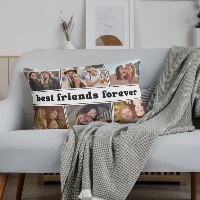 Best Friends Forever Photo Collage Modern  Lendenkissen (Von Creator hochgeladen)