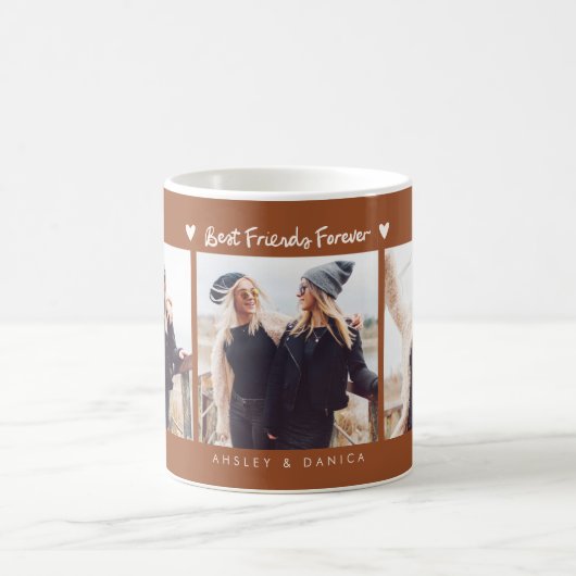 Best Friends Forever Photo Multi Photo Terracotta Kaffeetasse (Mittel)