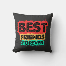 BEST FRIENDS FOREVER RETRO FRIENDS, FRIENDSHIP KISSEN
