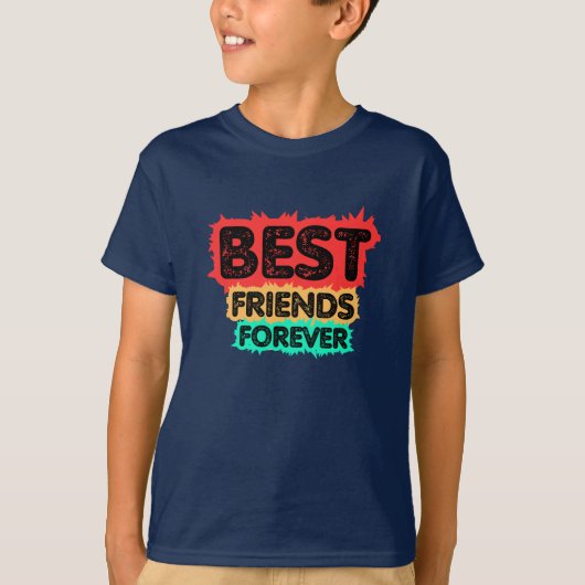 BEST FRIENDS FOREVER RETRO FRIENDS, FRIENDSHIP T-Shirt (Vorderseite)