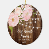 Best Friends Forever Rustic Peonies Personalized Keramik Ornament (Links)