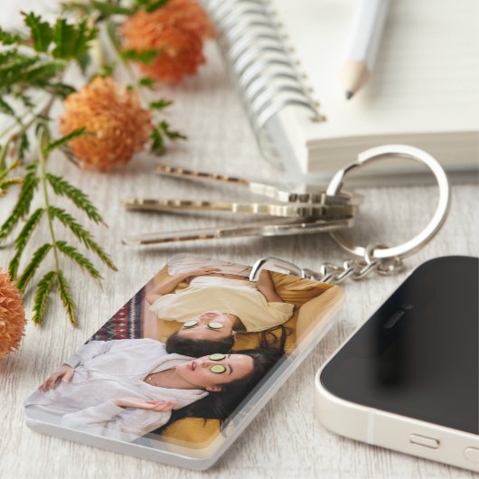 Best Friends Forever Script Custom Foto Beste Freu Schlüsselanhänger (Vorderseite rechts)