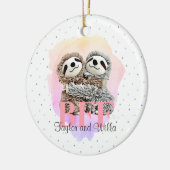 Best Friends Forever Sloth Hugs Monogram Christmas Keramik Ornament (Links)