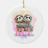 Best Friends Forever Sloth Hugs Monogram Christmas Keramik Ornament (Hinten)