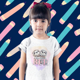 Best Friends Forever Sloth Hugs Monogram Names  T-Shirt