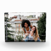 Best Friends Forever White Script Overlay Custom Fotoblock (Vorderseite)