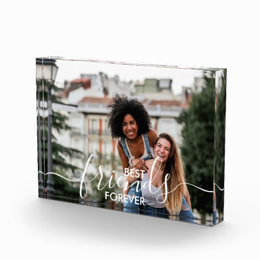 Best Friends Forever White Script Overlay Custom Fotoblock (Rechts)
