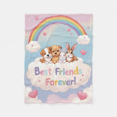 Best Friends Forever with Cute Cats Fleecedecke (Vorderseite)