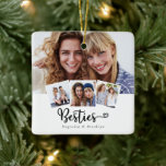 Best Friends Foto Collage Besties - Herz Keramikornament<br><div class="desc">Ein modernes 4-Foto Besties Design, das ein tolles Geschenk für Ihren besten Freund macht. **BITTE LESEN SIE VOR DER BESTELLUNG** Wenn Sie Änderungen an Form oder Größe vornehmen oder ein anderes Produkt auswählen und das Design in irgendeiner Weise zugeschnitten ist oder auf der Seite nicht richtig aussieht, müssen Sie den...</div>