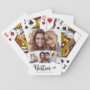 Best Friends Foto Collage Besties - Herz Spielkarten