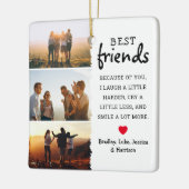 Best Friends Foto Collage & Zitat Weihnachten Keramikornament (Links)