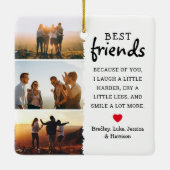 Best Friends Foto Collage & Zitat Weihnachten Keramikornament (Rückseite)