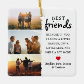 Best Friends Foto Collage & Zitat Weihnachten Keramikornament (Vorderseite)