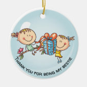Best Friends Foto Geschenk BESTE FREUNDIN Weihnach Keramik Ornament (Vorne)