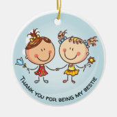 Best Friends Foto Geschenk FOTO Weihnachtsdekorati Keramik Ornament (Vorne)