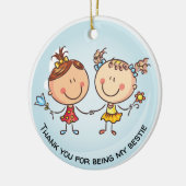 Best Friends Foto Geschenk FOTO Weihnachtsdekorati Keramik Ornament (Links)