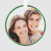 Best Friends Foto Green Gold Ornament (Vorderseite)