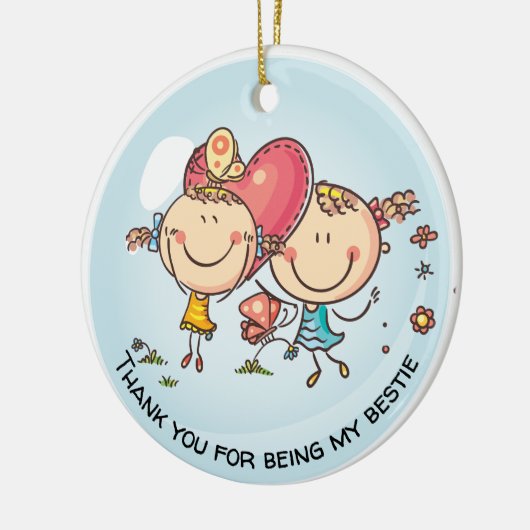Best Friends Foto Niedliche Weihnachtsdekoration Keramik Ornament (Links)