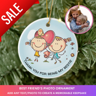 Best Friends Foto Niedliche Weihnachtsdekoration Keramik Ornament