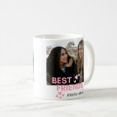 Best Friends Foto Rosa Personalisierte Namen Kaffeetasse (VorderseiteRechts)