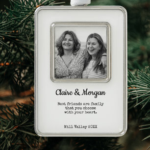 Best Friends Foto Weihnachten Rahmen-Ornament Silber