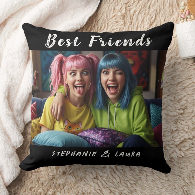 Best Friends Funny Colorful Hair Kissen (Decke)